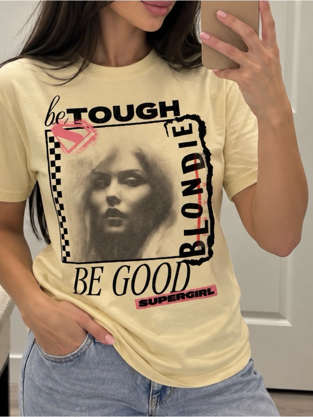 Hybrid Apparel Cream Blondie 'Be Good' Supergirl Graphic Tee